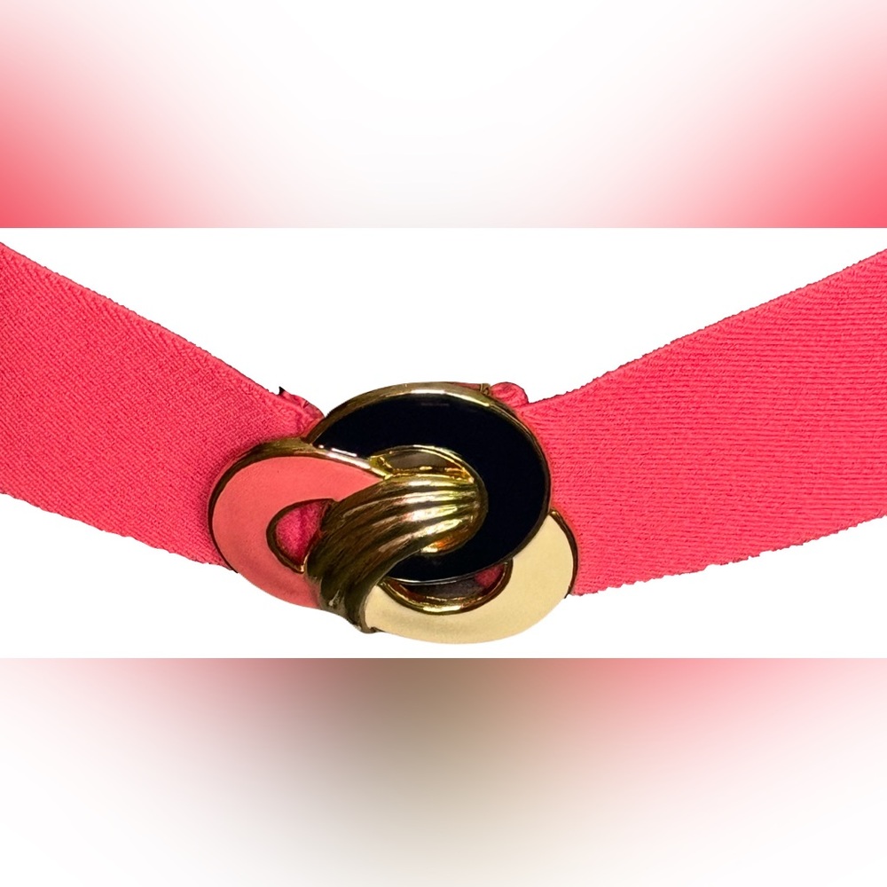Day-Lor Vintage Pink & Gold Belt with Tri-Circular Buckle